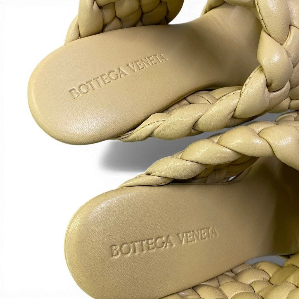 Bottega Veneta Ad2 Intrecciato Curve Sandals 36.5 Yellow Leather — view 8