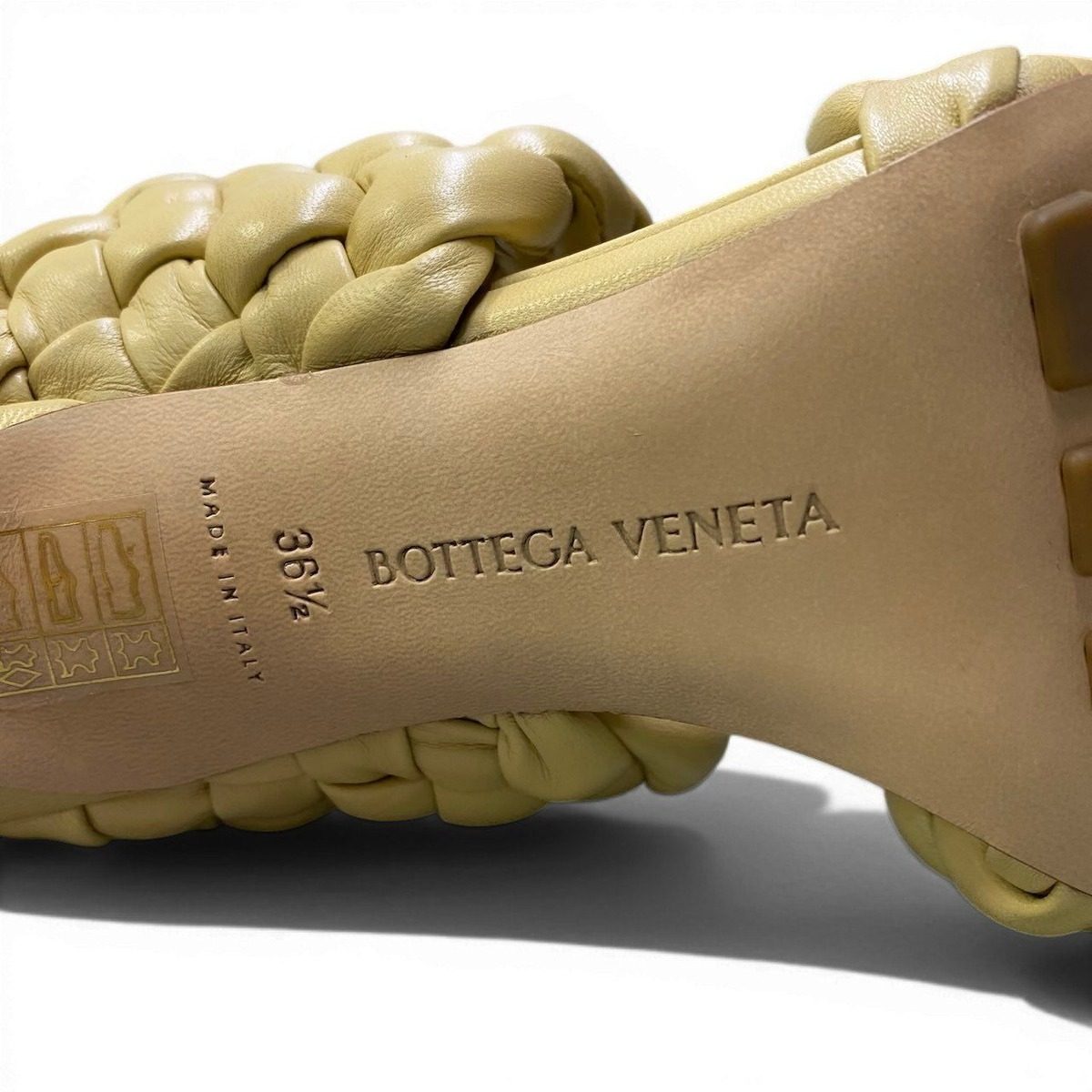 Bottega Veneta Ad2 Intrecciato Curve Sandals 36.5 Yellow Leather — view 9