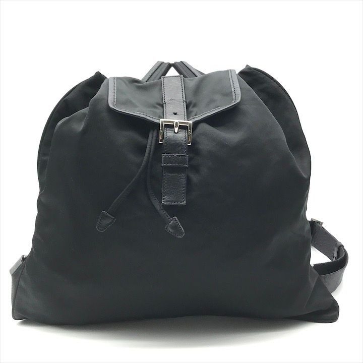 Prada Triangle Logo Nylon Tessuto Backpack Pack Black