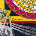 Hermes Scarf Silk Carre 90 Feux D'artifice Black — view 7