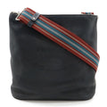 Prada Vitello Phoenix Shoulder Bag Striped Crossbody Leather Nero