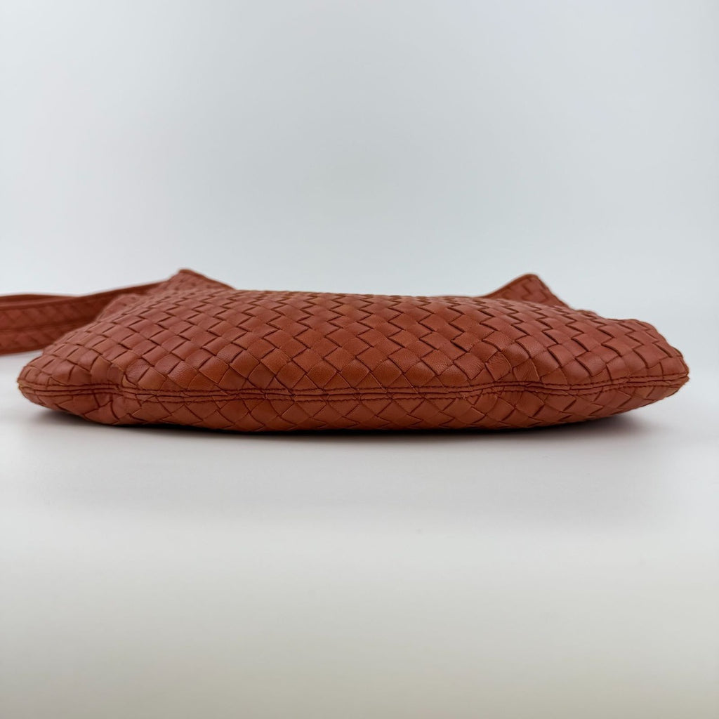 Bottega Veneta Intrecciato Shoulder Bag Orange Leather Vintage — view 6