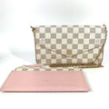 Louis Vuitton Long Wallet Pochette Felicie Damier Azur Canvas Rose