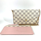 Louis Vuitton Long Wallet Pochette Felicie Damier Azur Canvas Rose
