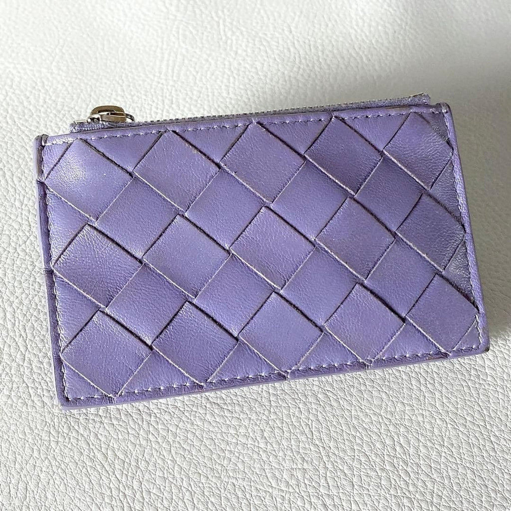 Bottega Veneta Intrecciato Key Pouch Purple