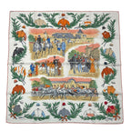 Hermes Carre 90 Scarf Silk Chantilly Racecourse White Box — view 2