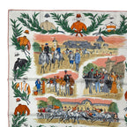 Hermes Carre 90 Scarf Silk Chantilly Racecourse White Box — view 3