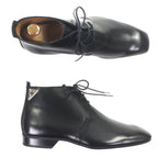 Louis Vuitton Leather LV Logo Plain Toe Lace Up Ankle Boots Black 6 — view 6