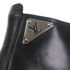 Louis Vuitton Leather LV Logo Plain Toe Lace Up Ankle Boots Black 6 — view 7
