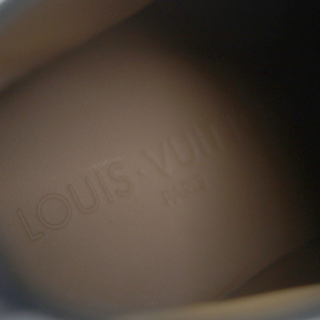 Louis Vuitton Leather LV Logo Plain Toe Lace Up Ankle Boots Black 6 — view 8