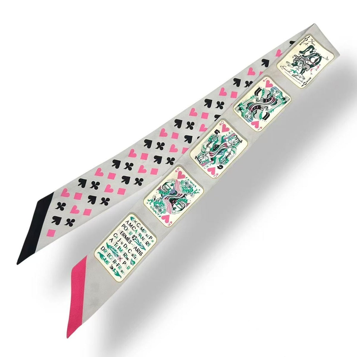 Hermes Twilly Silk Jeu de Cartes Gray — view 2