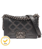 Chanel Chain Shoulder Bag Crossbody Silver Single Flap Quilted 23