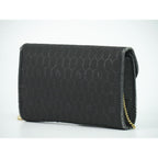 Dior Honeycomb Pattern Chain Shoulder Bag Pochette Canvas Black — view 2