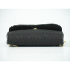 Dior Honeycomb Pattern Chain Shoulder Bag Pochette Canvas Black — view 3