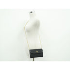 Dior Honeycomb Pattern Chain Shoulder Bag Pochette Canvas Black — view 6
