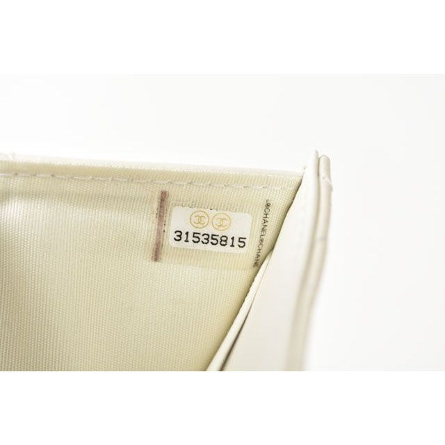 Chanel Wallet Trifold Mini Boy Caviar Leather Off White — view 9
