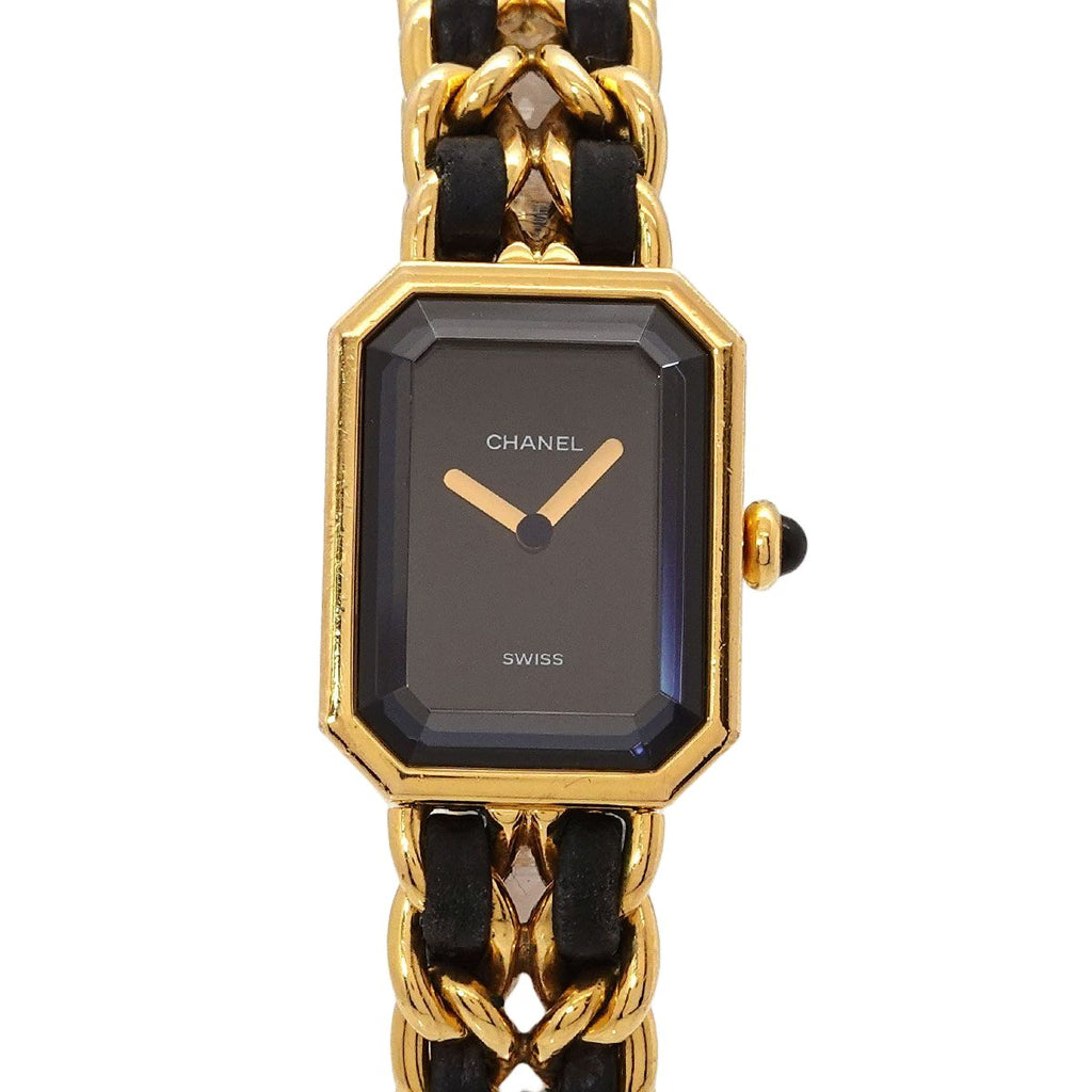 Chanel Premiere M Vintage Watch Black Gold