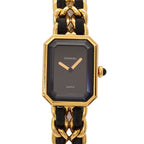 Chanel Premiere M Vintage Watch Black Gold