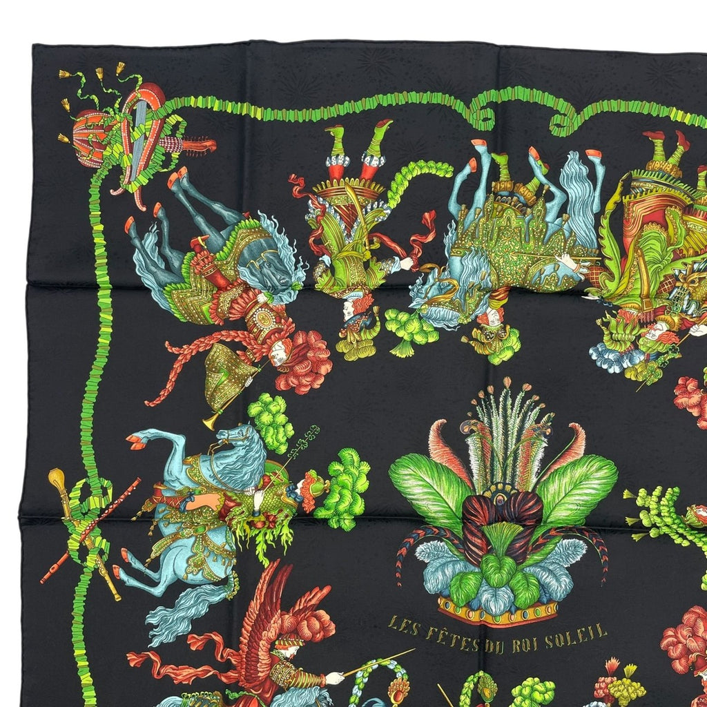 Hermes Scarf Silk Carre 90 les Feres du Roi Soleil Celebration of the Sun King — view 2