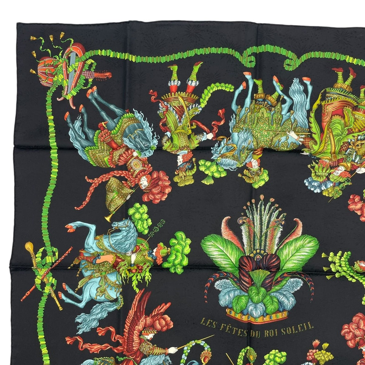 Hermes Scarf Silk Carre 90 les Feres du Roi Soleil Celebration of the Sun King — view 2