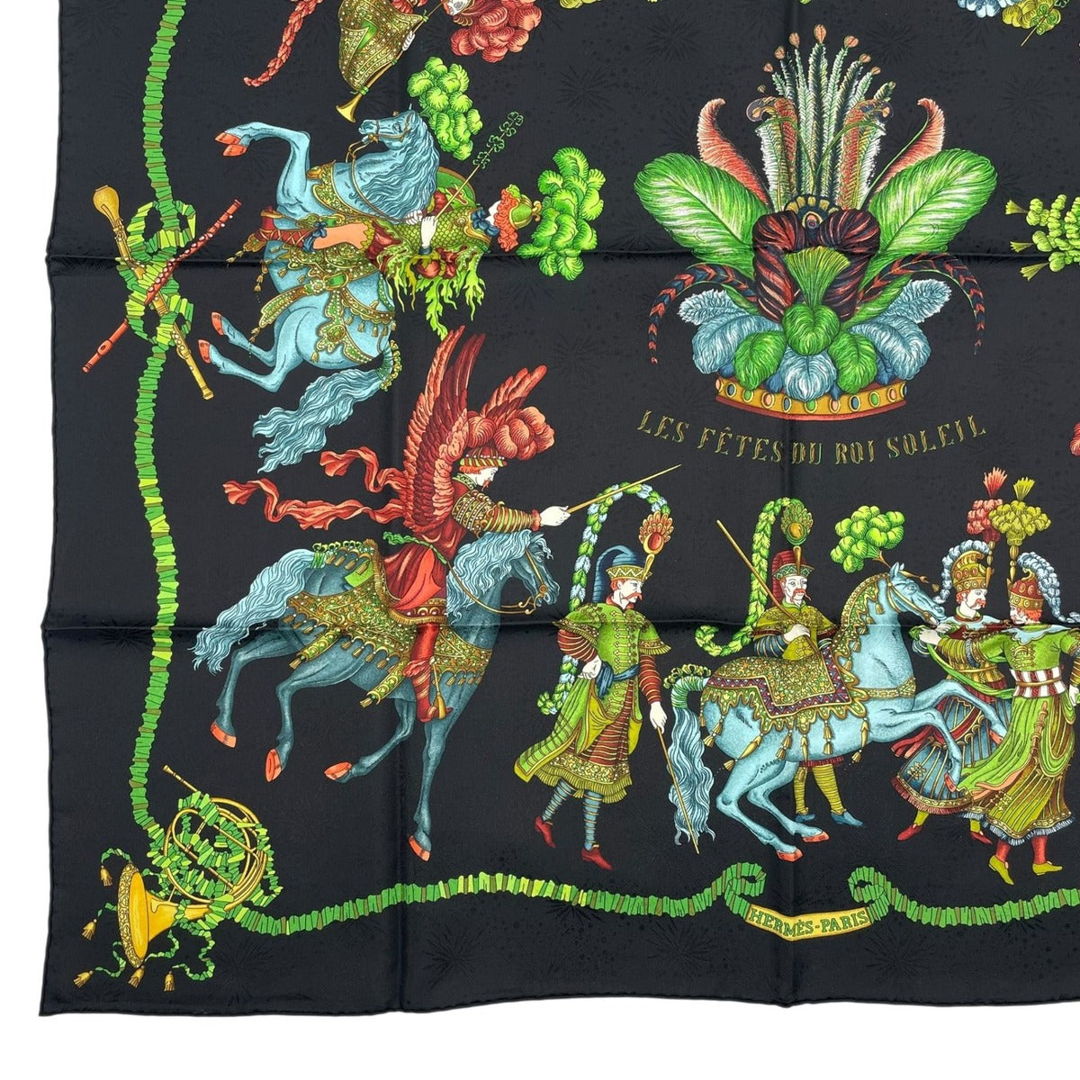 Hermes Scarf Silk Carre 90 les Feres du Roi Soleil Celebration of the Sun King — view 4
