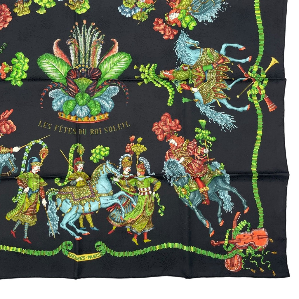 Hermes Scarf Silk Carre 90 les Feres du Roi Soleil Celebration of the Sun King — view 5