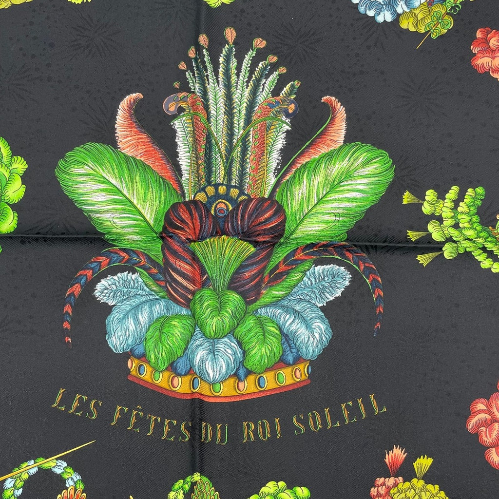 Hermes Scarf Silk Carre 90 les Feres du Roi Soleil Celebration of the Sun King — view 7