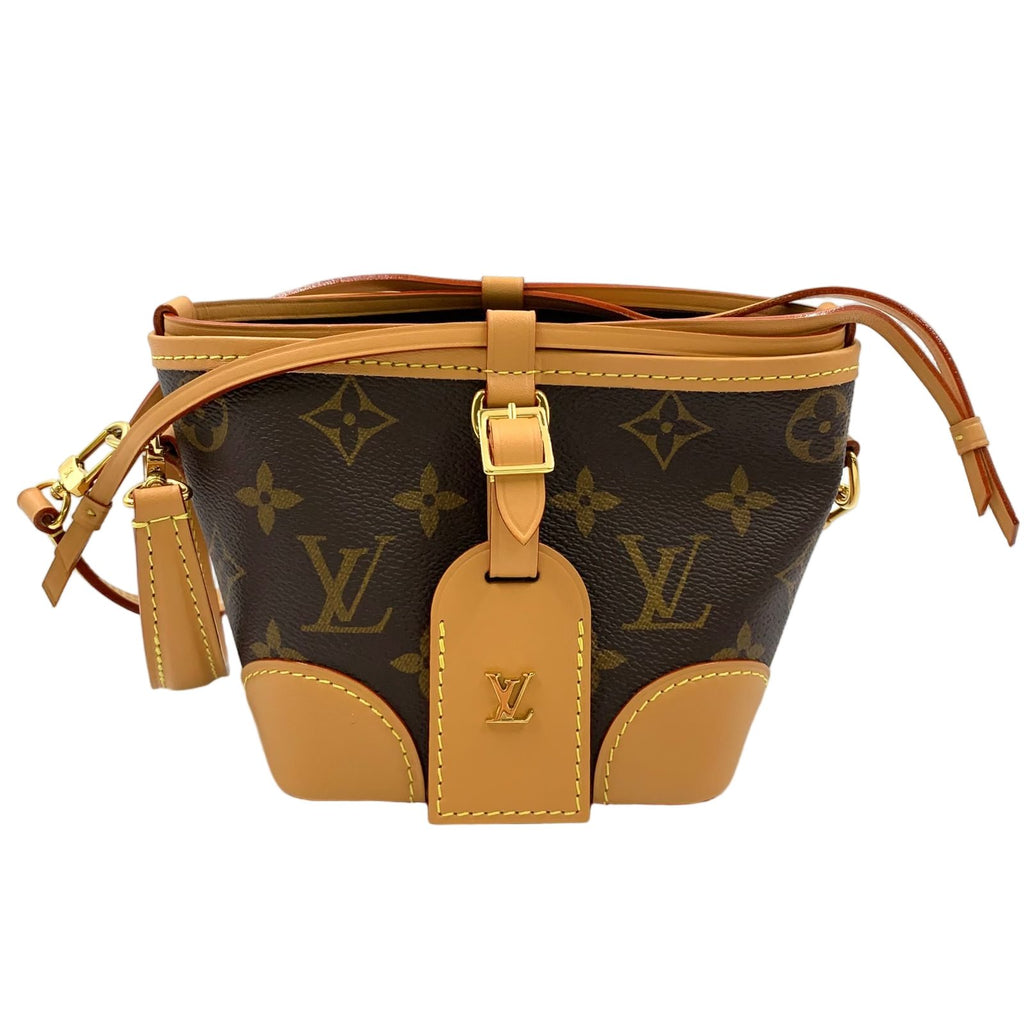 Louis Vuitton Noe Pass Monogram Leather Brown Shoulder Bag Gold