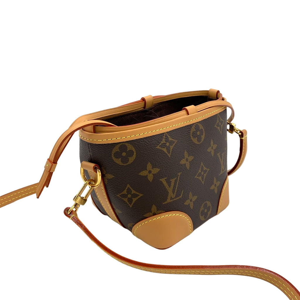 Louis Vuitton Noe Pass Monogram Leather Brown Shoulder Bag Gold — view 2