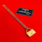 Chanel Quilted Bag Motif GP Chain Necklace Pendant Accessory 95P — view 2