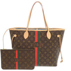Louis Vuitton Neverfull MM Pouch Monogram Light Blue Tote