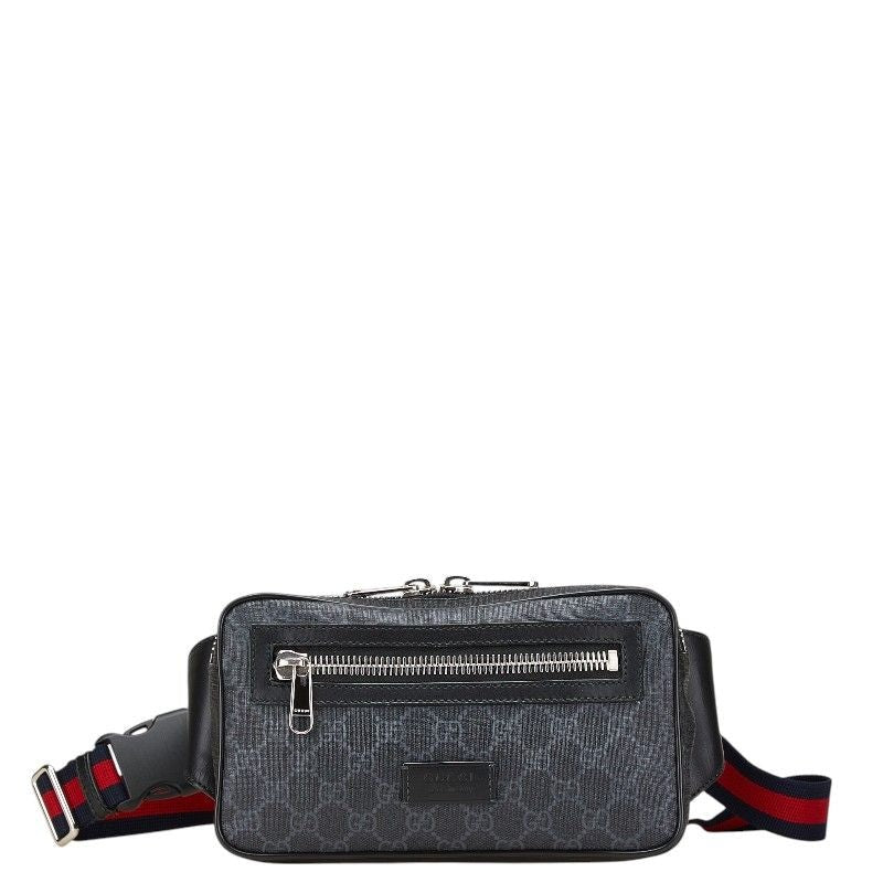 Gucci GG Supreme Sherry Line Body Bag Belt Waist Black Multicolor