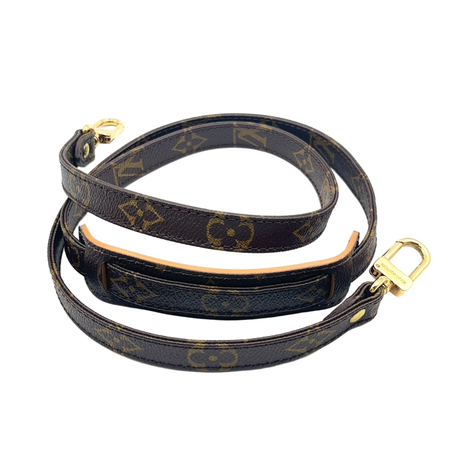 Louis Vuitton Monogram Brown Shoulder Strap Gold — view 2