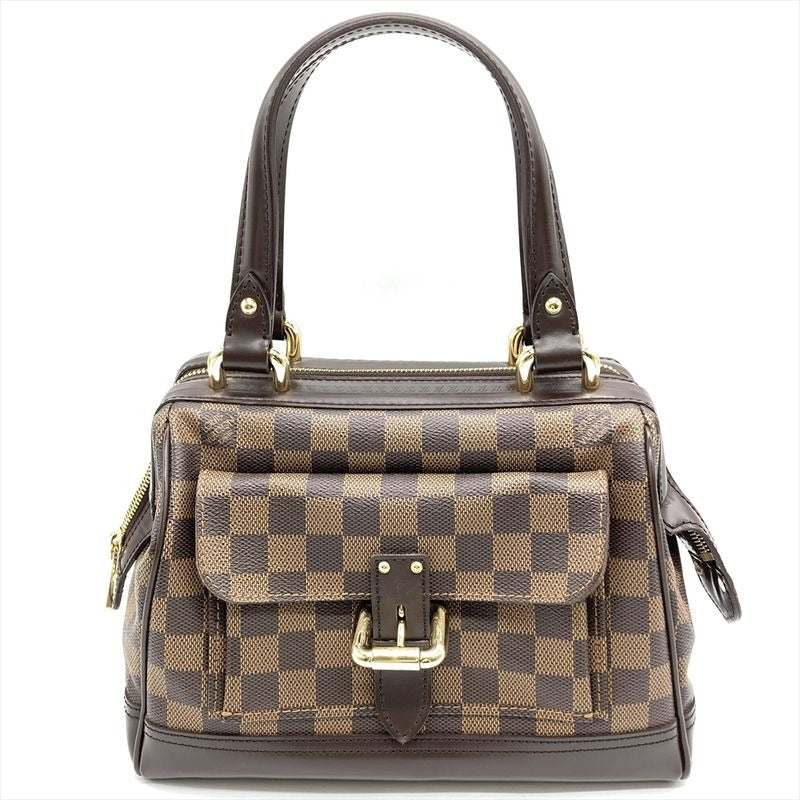 Louis Vuitton Knightsbridge Handbag Damier Ebene Brown Gold Hardware