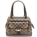 Louis Vuitton Knightsbridge Handbag Damier Ebene Brown Gold Hardware