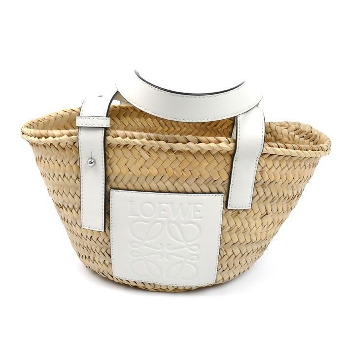 Loewe Basket Bag Small Handbag White Natural