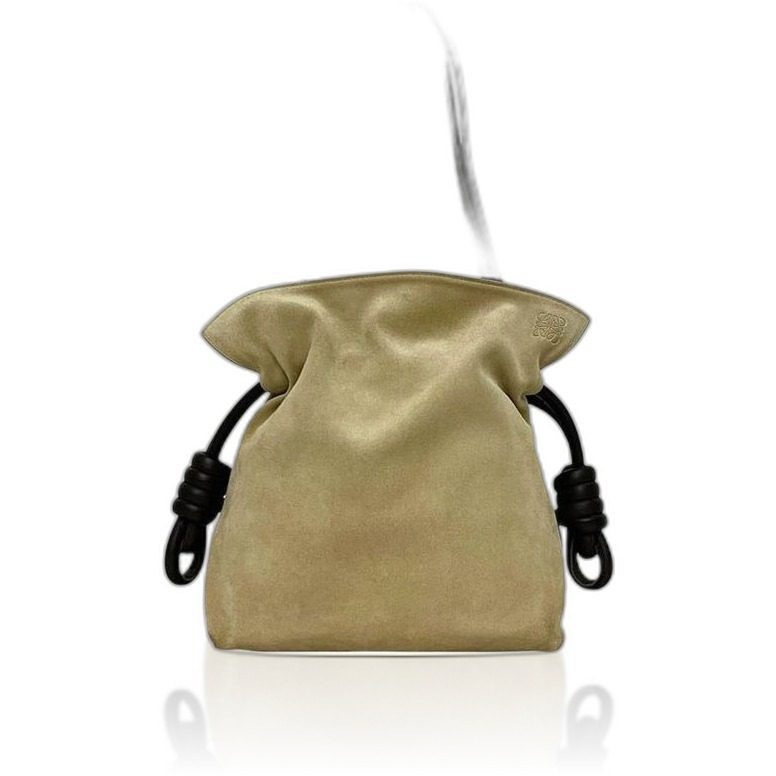 Loewe 2-Way Drawstring Bag Flamenco Knot Beige Dark Brown