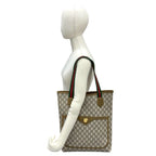 Gucci Vintage Sherry Line Plus Logo Leather Tote Brown — view 2