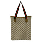Gucci Vintage Sherry Line Plus Logo Leather Tote Brown — view 3