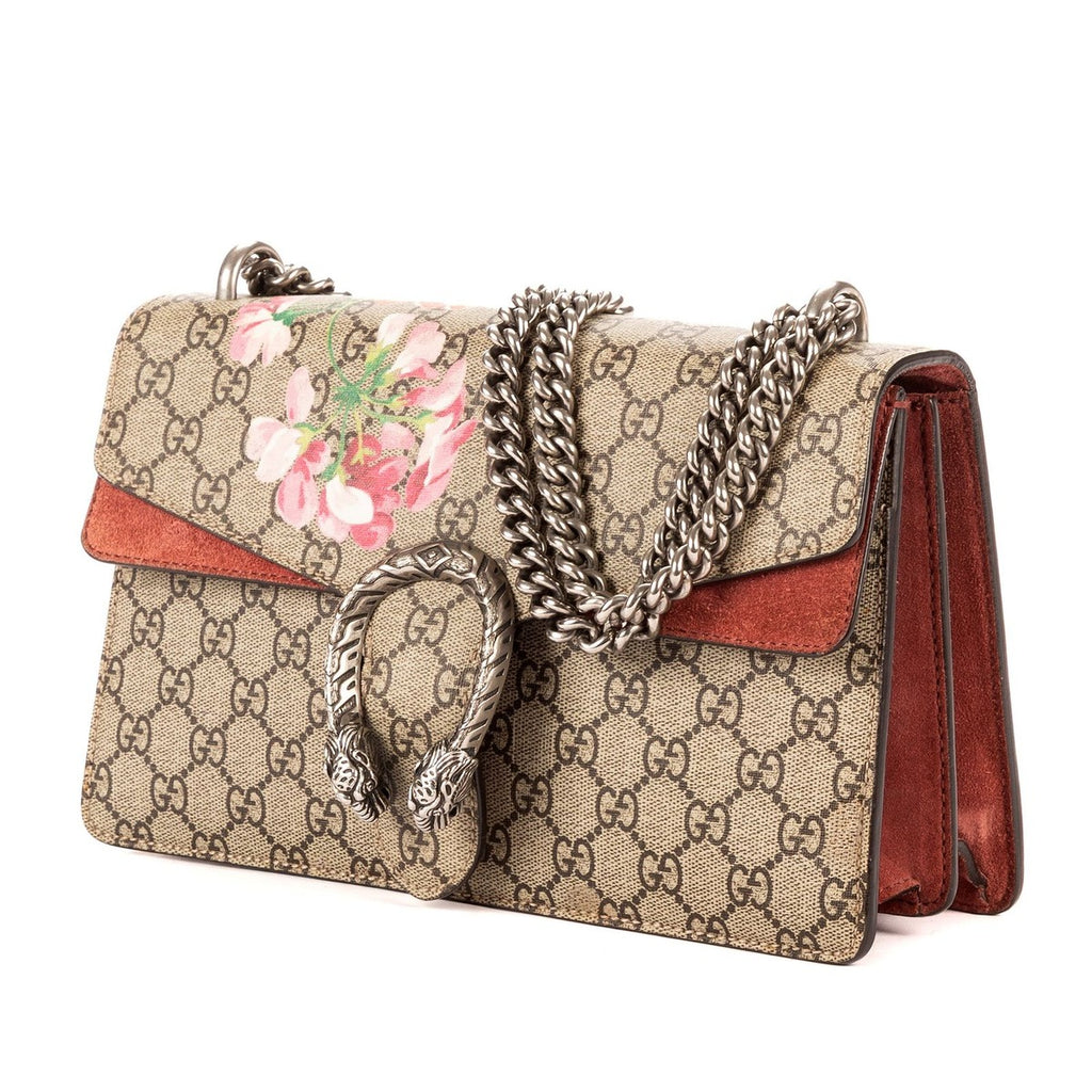 Gucci Blooms Dionysus Beige Burgundy Supreme Canvas Shoulder Bag — view 2