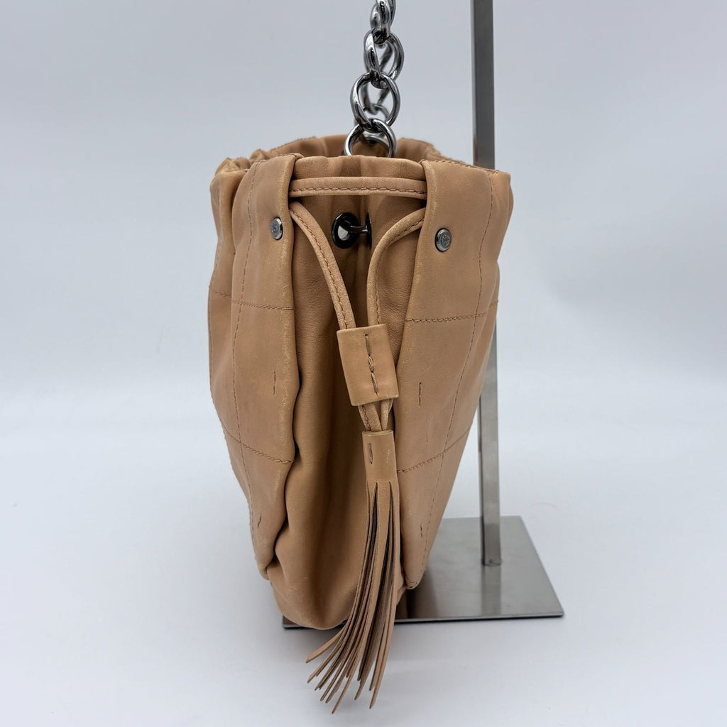 Chanel CC Logo Silver Fringe Choco Bar Handbag — view 5