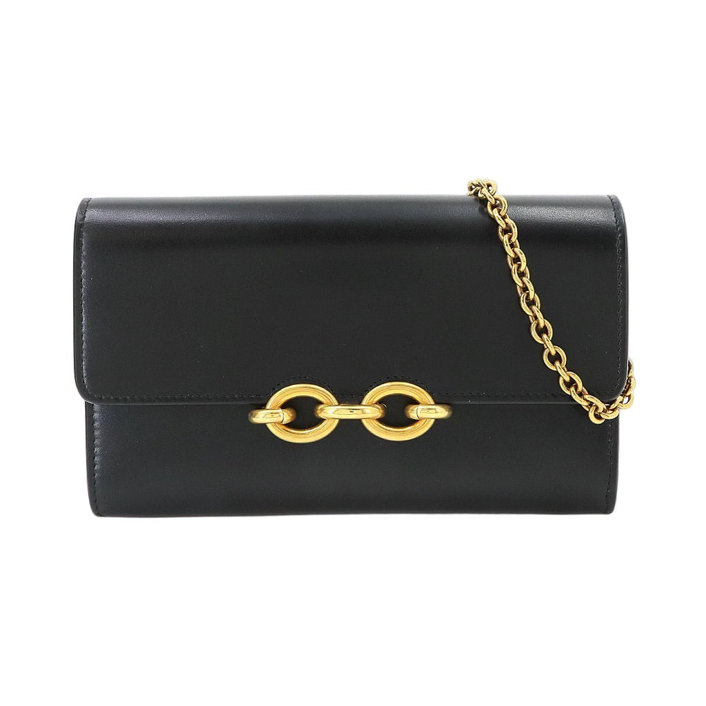 Saint Laurent Le Maillon Chain Wallet Leather Black Gold Shoulder Bag