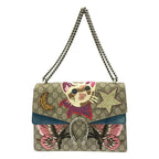 Gucci Dionysus GG Supreme Suede Embroidery Chain Shoulder Bag