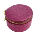 Chanel Pouch Jewelry Case Accessory Round Small Coco