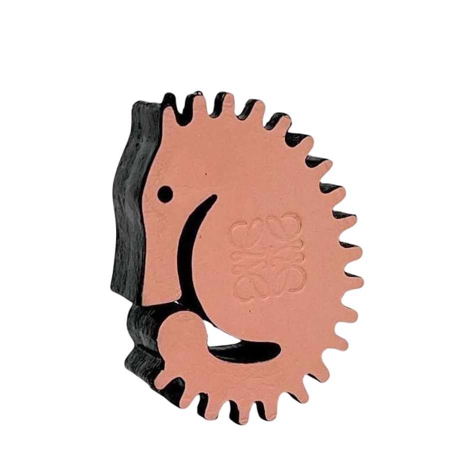 Loewe Bag Charm Pink Beige Brown Anagram Seahorse Leather