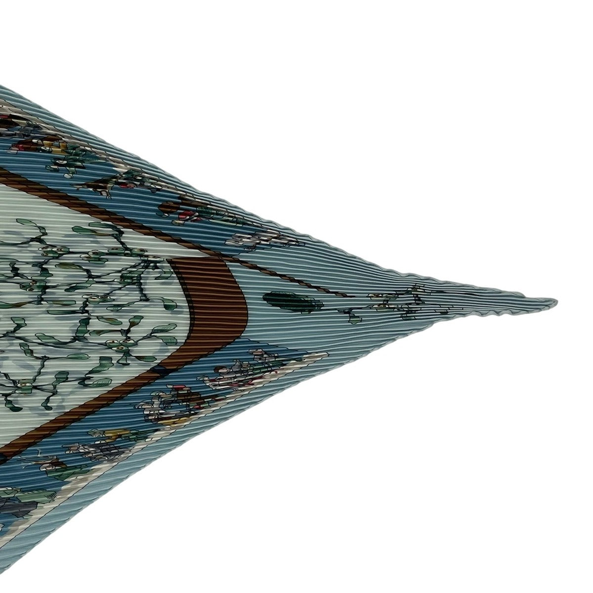 Hermes Scarf Pleated Silk Neige D'antan Last Year's Snow Blue — view 5