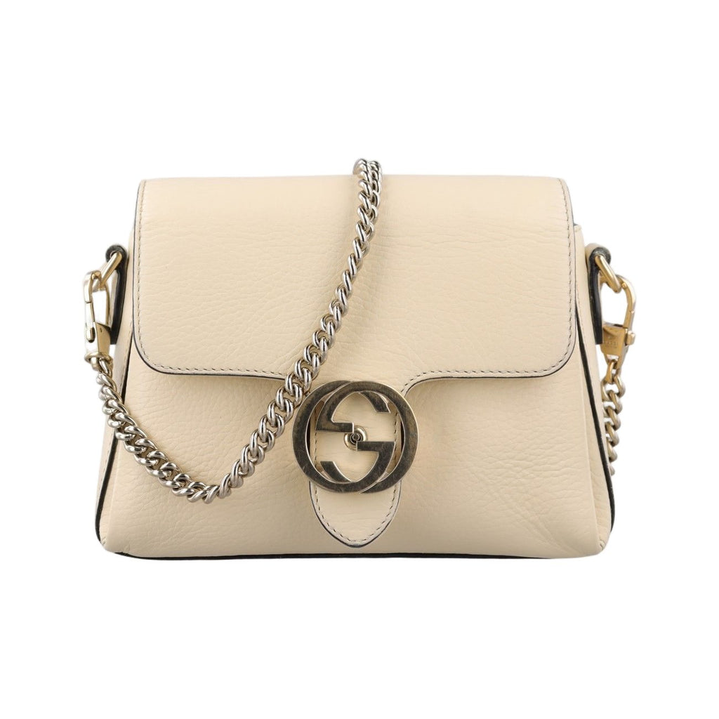 Gucci Interlocking Ivory Leather Shoulder