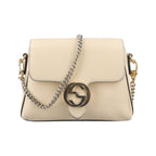 Gucci Interlocking Ivory Leather Shoulder