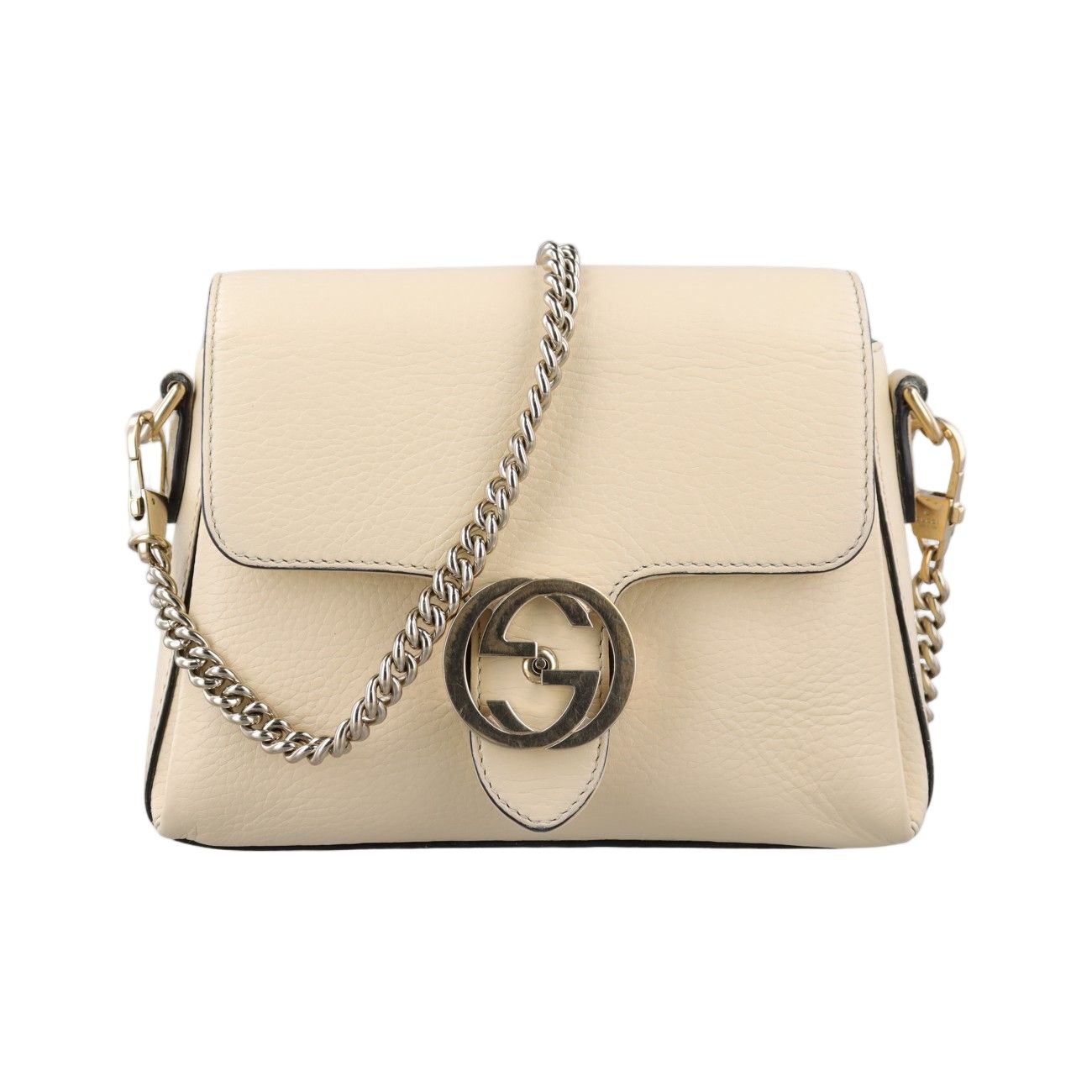 Gucci Interlocking Ivory Leather Shoulder