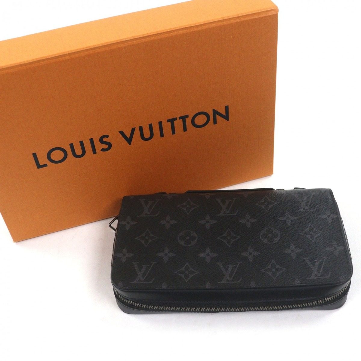 Louis Vuitton Zippy XL Monogram Eclipse Canvas Zip Around Wallet Organizer Black — view 2